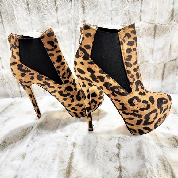 Luichiny Sexy Leopard 6" High Heels Platform Ankle Boots - Picture 2 of 12